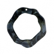 Resin pendants asymmetrical Black