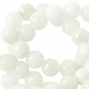 6 mm natural stone beads round White