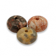 Natural stone beads Quartz rondelle 8x5mm Multicolour Red-Brown