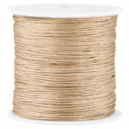 Macramé satin bead cord 0.8mm Beige Brown