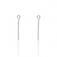 Stainless steel findings eyepins 30mm Silver