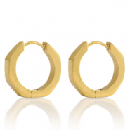 Stainless steel earrings creole 16mm Gold