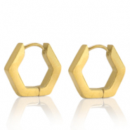 Stainless steel earrings hexagon Gold