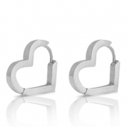 Stainless steel earrings heart Silver