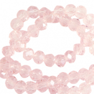 Top faceted beads 6x4mm disc Primrose Pink-Pearl Shine Coating