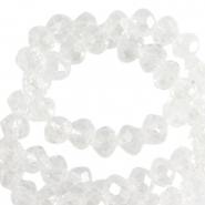 Top faceted beads 4x3mm disc Crystal-Pearl Shine Coating