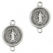 DQ European metal charms connector religious 14mm Antique Silver (nickel free)
