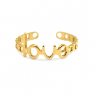 Stainless steel rings Love Gold