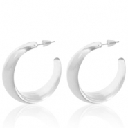 Trendy earrings Creole Transparent