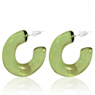 Trendy earrings Creole Olive Green
