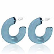 Trendy earrings Creole Jeans Blue