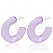 Trendy earrings Creole Lilac Purple