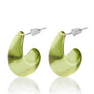 Trendy earrings Creole Olive Green