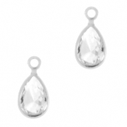 Crystal glass charms drop Crystal-Silver