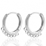 Brass TQ metal earrings creole Silver