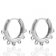 Brass TQ metal earrings creole Silver