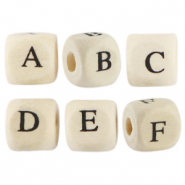 Wooden letter beads Nature Wood-Natural
