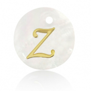 Shell pendants specials letter Z Gold-White (natural colour)