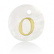 Shell pendants specials letter O Gold-White (natural colour)