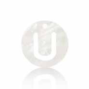Shell pendants specials letter U White (natural colour)