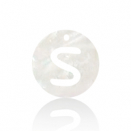 Shell pendants specials letter S White (natural colour)