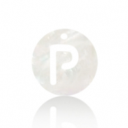 Shell pendants specials letter P White (natural colour)