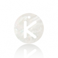 Shell pendants specials letter K White (natural colour)