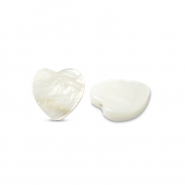 Shell beads heart White (natural colour)