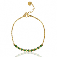 Stainless steel bracelets Emerald Blue-Gold