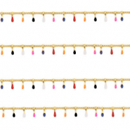Stainless steel findings belcher chain spike Gold-Multicolour