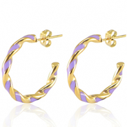 Stainless steel earrings Lilac-Gold