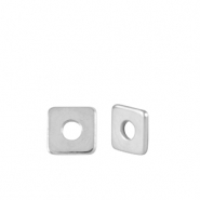 DQ European metal beads disc square 4mm Antique Silver (nickel free)