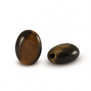 Natural stone beads Tigereye oval Golden Brown