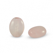 Natural stone beads Rose Quartz oval Pale Pink