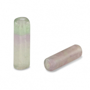 Natural stone beads Fluorite tubes Green-Purple