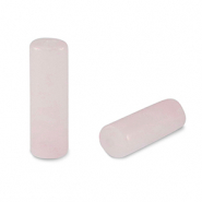 Natural stone beads Rose Quartz tubes Light Pink