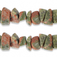 Chips stone beads Granite Earth Green