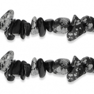 Chips stone beads Obsidian Black Anthracite Marble