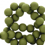 6 mm acrylic beads Olive Green