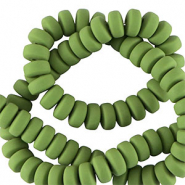 Polymer beads rondelle 7mm Basil Green