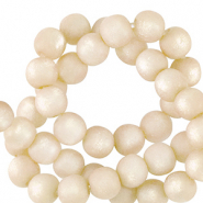 Super Polaris Apaco beads round 8 mm matt Prosecco White
