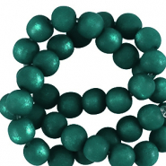 Super Polaris Apaco beads round 6 mm matt Petrol Green