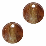 Resin pendants glitter 12mm Multicolor Brown