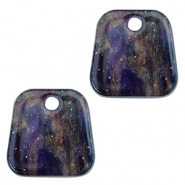 Resin pendants trapezium glitter Multicolor Galaxy