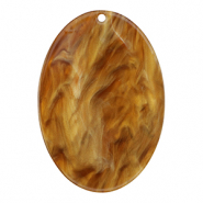 Resin pendants oval Harvest Orange-Brown