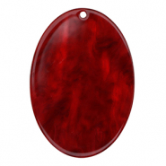 Resin pendants oval Salsa Red