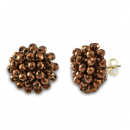Top Faceted earrings with loop Copper Brown