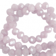 Top faceted beads 4x3mm disc Lavender Fog-Pearl Shine Coating