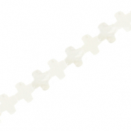Shell beads cross White