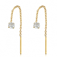 Stainless steel earrings zirconia Gold